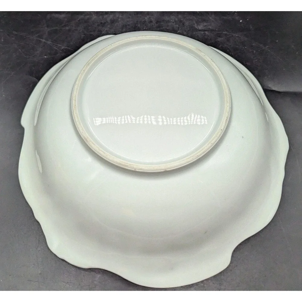 Antique Porcelain Lusterware Floral Console Fruit Decorative Bowl 11